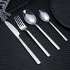 Cross Hammered Stainless Steel Cutlery Set - Luxury Knife, Fork, Spoon & Dessert Spoon