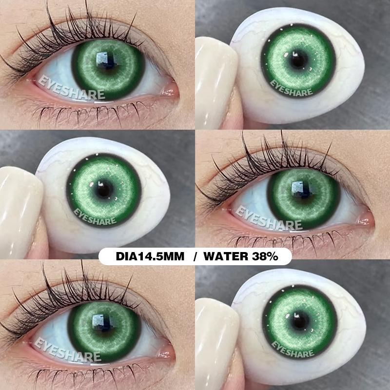 Eyeshare 2pcs Prague Purple Contact Lenses for Colored Eye Makeup Yearly Use 14.2mm Softlens Cosmetics