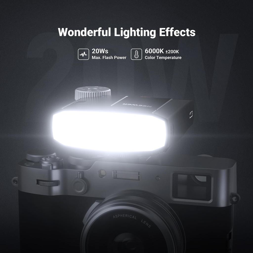 NEEWER Z150 Mini Camera Flash Strobe 20Ws GN15 640 Full Power Second Manual Power Compact Strobe Light for DSLR Cameras Speedlite, 1200mAh, Flash, 3.1