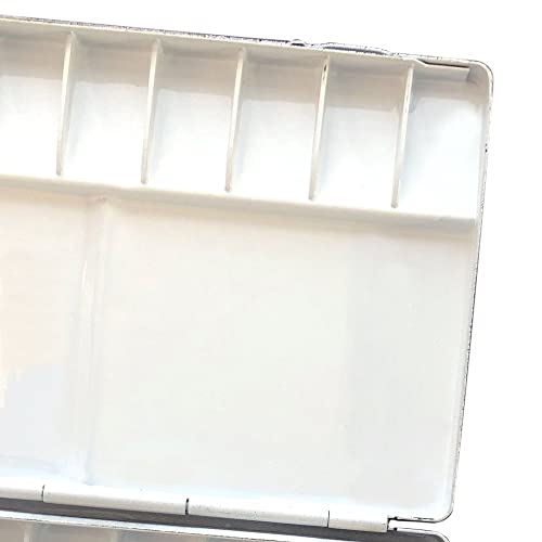 Holbein Art Watercolor Palette Renewal (39 Compartments, 39 Wells) No Finger Holes, Aluminum with Baked Finish (Black), W205 x D175mm