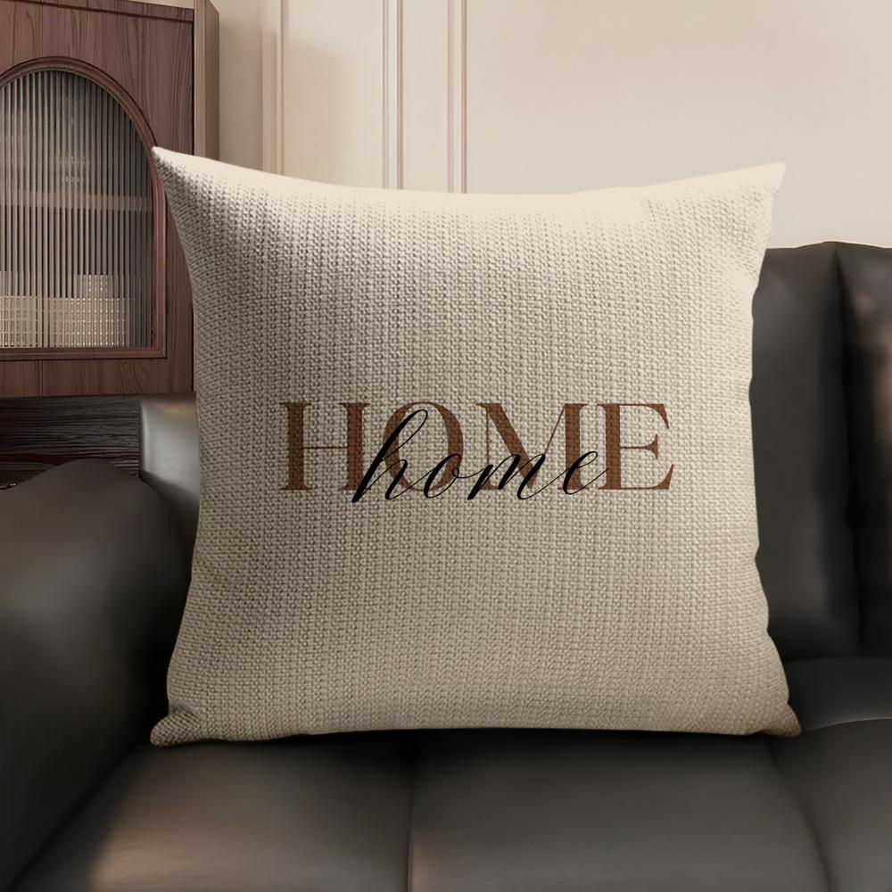 Simplicity Pattern Love Cushion Cover Natural Linen Organic Fabric DoubleSided Printing Sofa Home Decor Gift Pillow Case