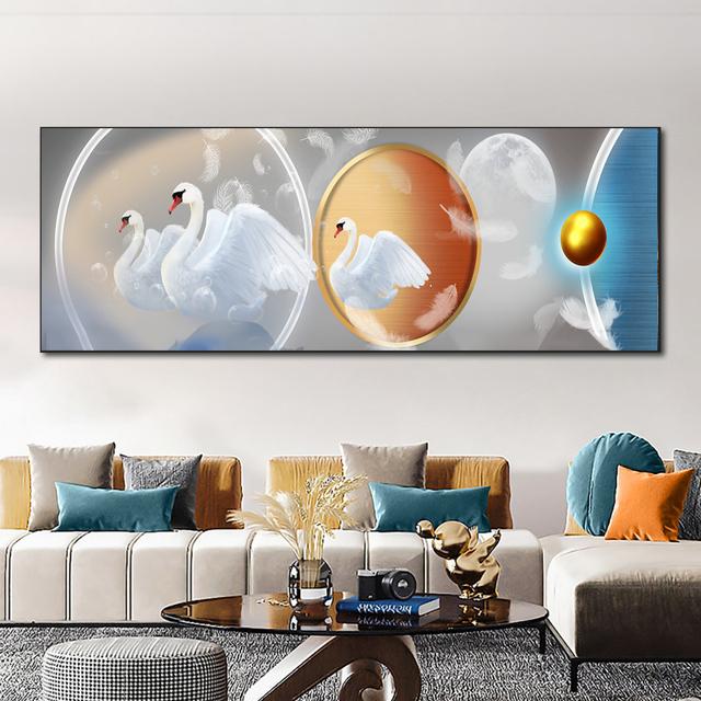 Modern Heart Swan Love Canvas Painting Nordic Animal Posters and Prints Wall Art Pictures Living Room Home Decor No Frame