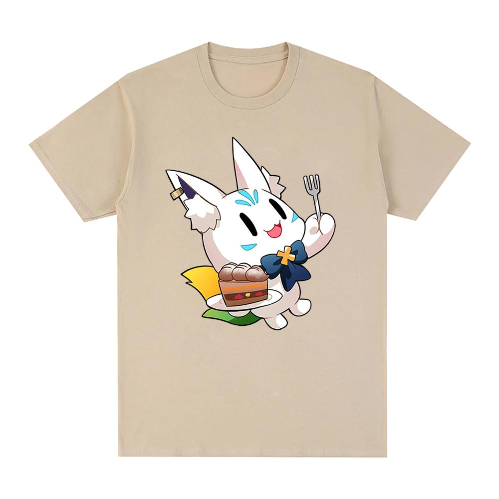 Hololive English VTuber Shirakami Fubuki Sukonbu T Shirt Unisex /Women Harajuku Graphic Tshirt Unisex Aesthetic Cartoon Cotton Tees