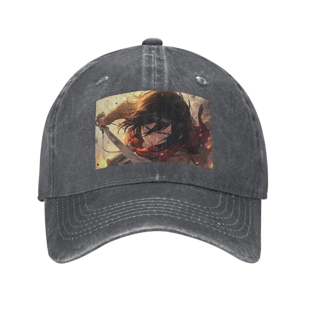 Anime Attack On Titan Mikasa AckerUnisex Denim Cap Casual Baseball Caps Adjustable Hat Summer Unisex Baseball Hats