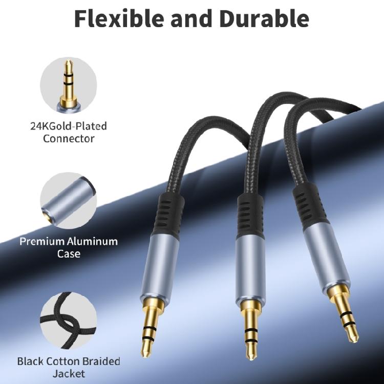 Mehrzweck-Sound-Y-Kabel 3,5-mm-Stecker auf doppelten Stecker zum Zusammenführen oder Verteilen von Audiosignalen in verschiedenen Anwendungen
