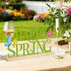 Metal Happy Spring Day Sign,Spring Decorations for Home,Party,Shelf,Mantel,Indoor,Flower Spring Table Top Decorations
