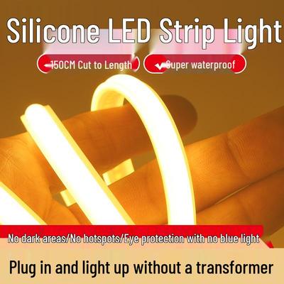 Bandă LED COB 220V cu CRI ridicat: Silicon Impermeabil, Flexibil, IP65 pentru Living și Utilizare în Aer Liber