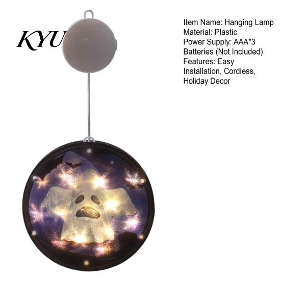 Indoor Holiday Atmosphere Lamp Halloween Window Decor Light, Battery Powered Ghost Pumpkin Fairy Portable Operated Light String Lantern for