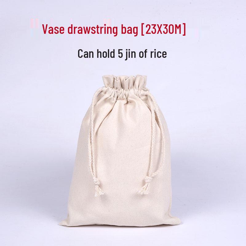 Grande Borsa con Coulisse in Tela di Cotone Beige per Stampa Logo Personalizzato