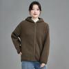Women Faux Lamb Fleece Hooded Windproof Short Coat Autumn Winter Jacket