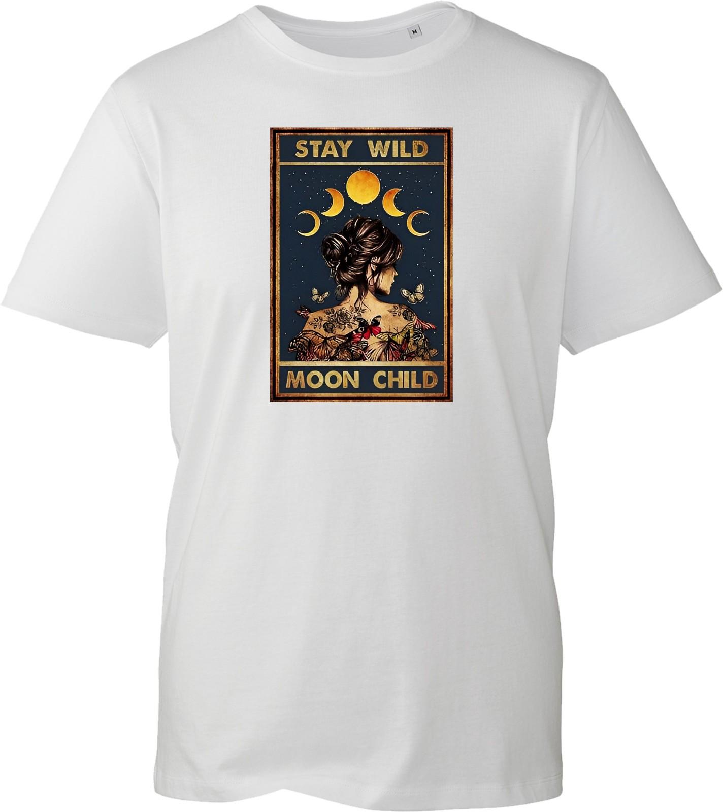 Stay Wild Moon Child Unisex T-Shirt Boho Celestial Graphic Tee Mystical Gift L