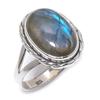 Natural Labradorite Gemstone Handmade 925 Solid Silver Jewelry Ring Size 9 W1C05