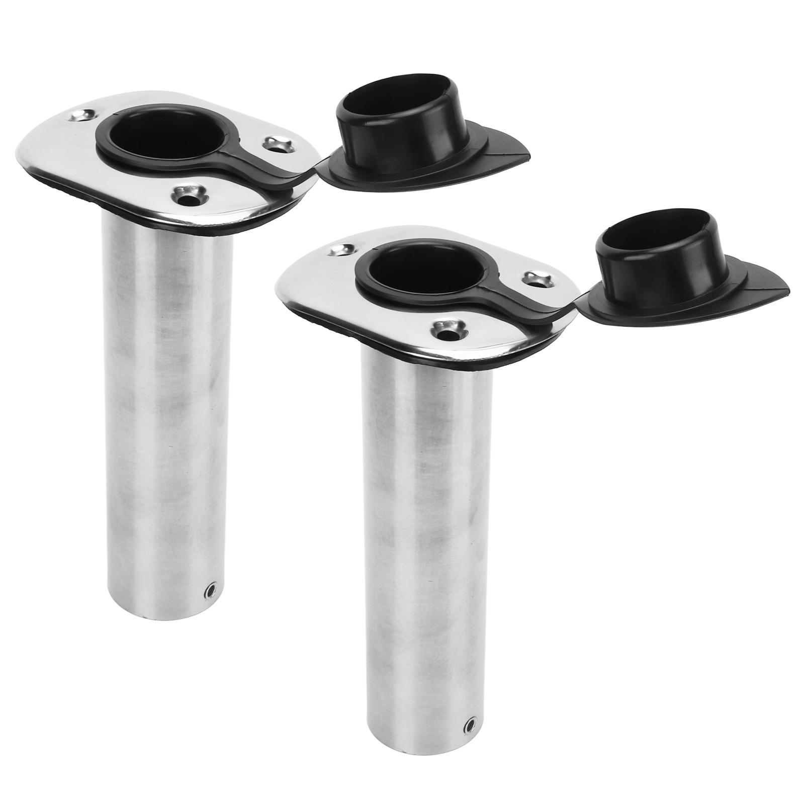 

2 шт. Держатель для удочки для рыбалки с лодки 8,5 дюйма Нержавеющая сталь 316 УФ ПВХ вкладыш 90 градусов Фланцевое врезное крепление для яхты