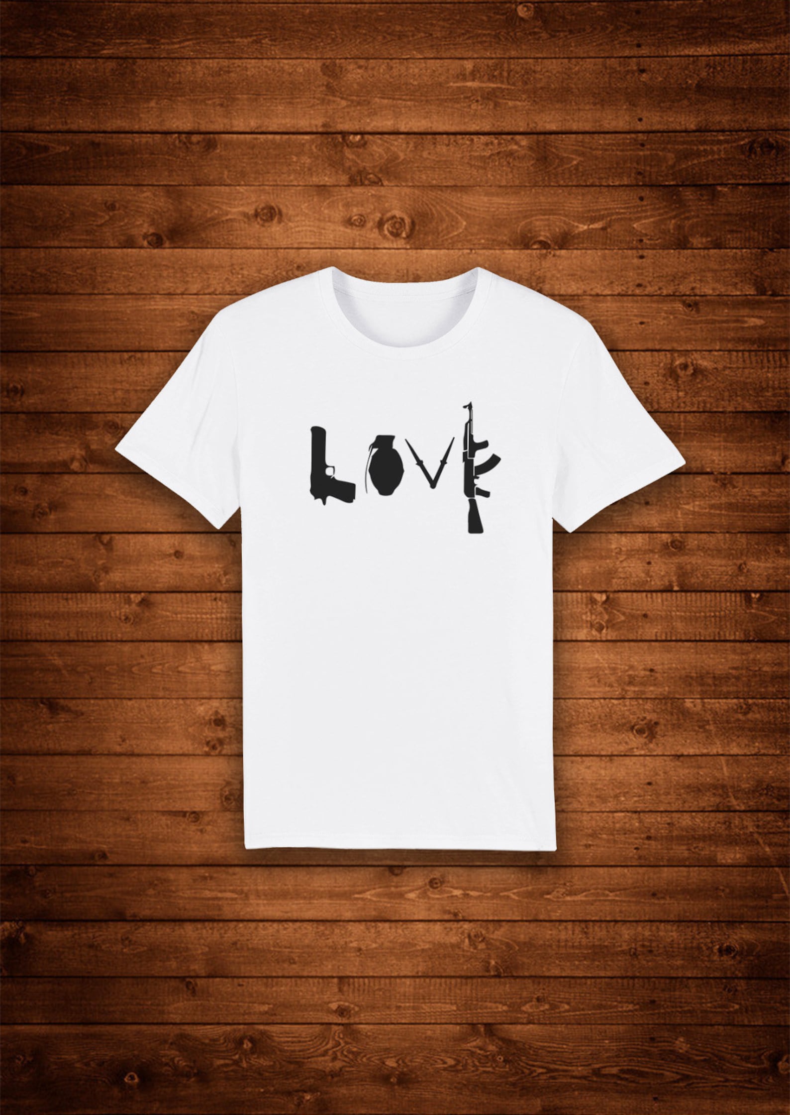 Banksy Love Graffiti T shirt: Organic Cotton Streetwear 2XL