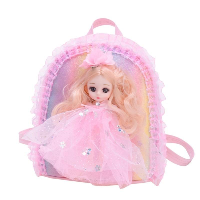 Lovely And Playful Childrens Backpack In Silver Green And Pink For School And Play роза розовый