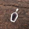 Coffin Amethyst Gemstone 925 Silver Daughter Gift Art Deco Handcrafted Pendant PP-53-2