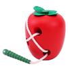 Wooden Worm & Apple Threading Puzzle: Children's Hand-Eye Coordination & Fine Motor Training Toy