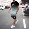2026 Hot Sale New Fashion Men's Sportswear 3D Men's Gradient Short Sleeve