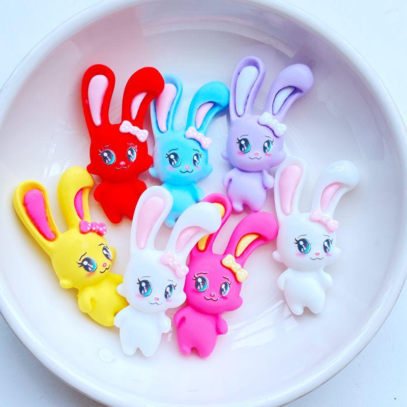 10Pcs New Cute Resin Mini Cartoon Rabbit Series Flat Back  Scrapbooking DIY Jewelry Craft Decoration Accessories
