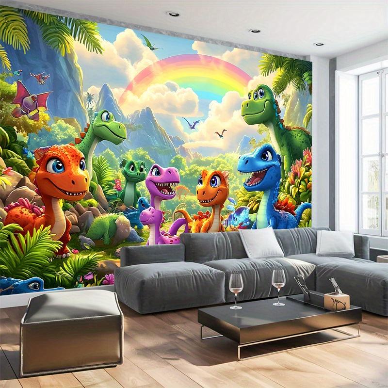 Dekorativer Wandteppich mit Dinosaurier-Thema für Kinder Kinderzimmer Eltern-Kind-Restaurant Hintergrundtuch Niedlicher Stil Requisiten