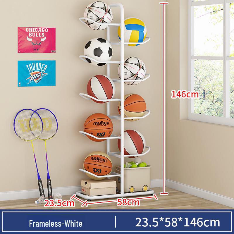 Multisport-Aufbewahrungsregal für Basketball, Fußball, Schläger und Fitnessgeräte