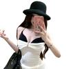 Summer new sweet and spicy fake two-piece sling vest female slim and thin design versatile sleeveless top