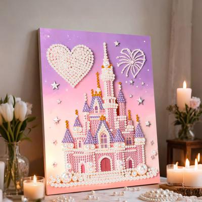 Kit de Pintura de Perlas DIY para Adultos Principiantes Manualidad de Arte con Perlas 3D Set de Lienzo Preimpreso con Perlas de Resina para Decoración de Pared del Hogar Idea de Regalo