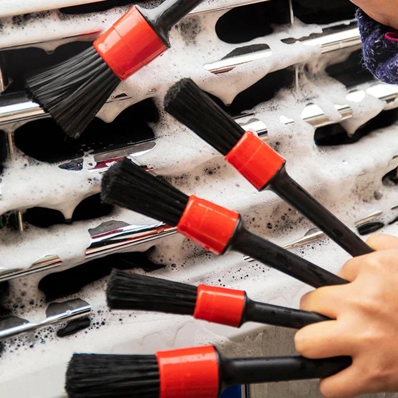 6Pcs Car Wash Care Detailing Brush Set,for cleaning wheels, dashboards, vents and more,Car Cleaning Brushes, Car Accessories