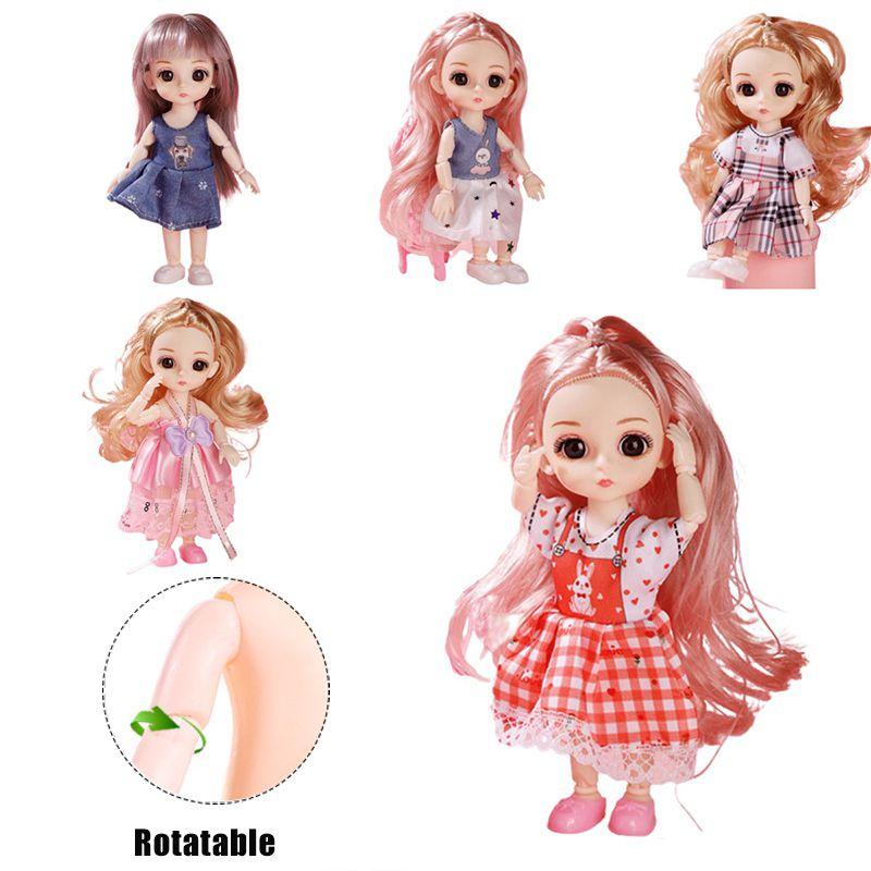 1/12 6.6in Bjd Princess Dolls Cute Moveable Joints Kids Birthday Gift