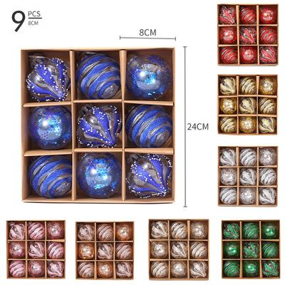 9 Piece Christmas Ball Ornaments Set for Home Garden Decoration and More