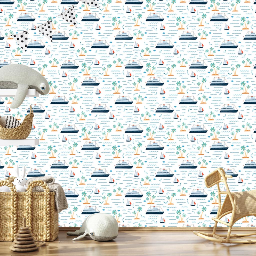 Ships wallpaper for living room and bedroom 50x1000