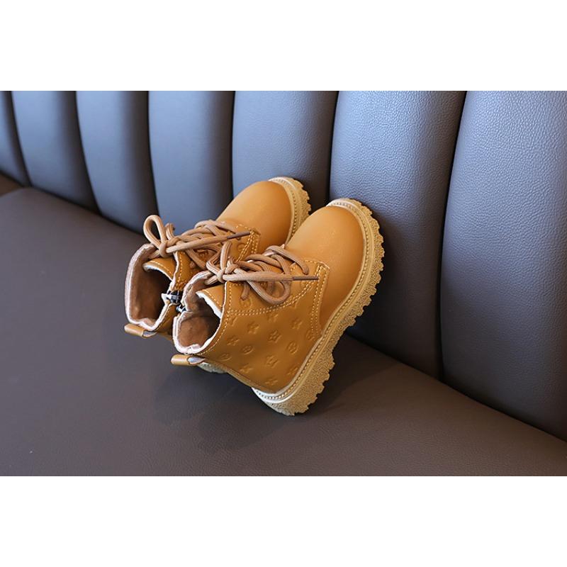Moda Versátil Invierno Nuevo Algodón para Niños Botas de Cuero Británicas para Niños