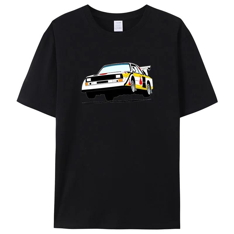 Funny Rally Car Print T-Shirt for Men Clothing Casual O-neck Short Sleeve Top Fashion Group B Tee Shirt Summer Oversized T-shirt