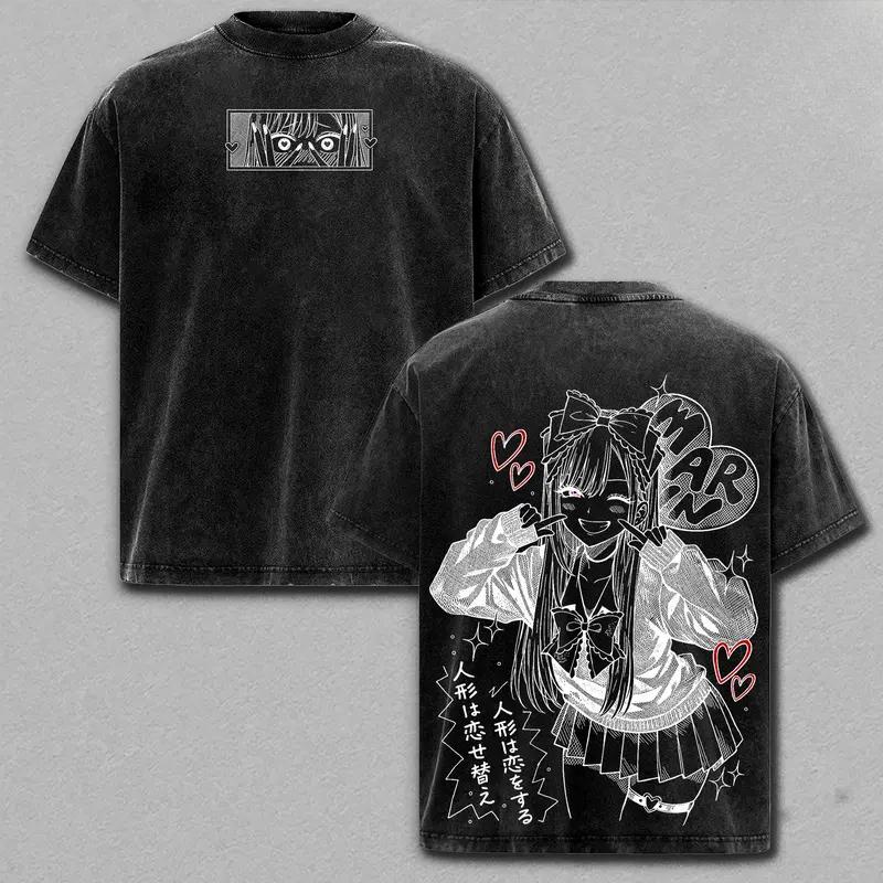 Anime My Dress Up Darling Kitagawa Marin Grafik T-Shirt Herren Damen Kleidung Oversize T-Shirt Gewaschenes Baumwoll-T-Shirt Harajuku T-Shirt