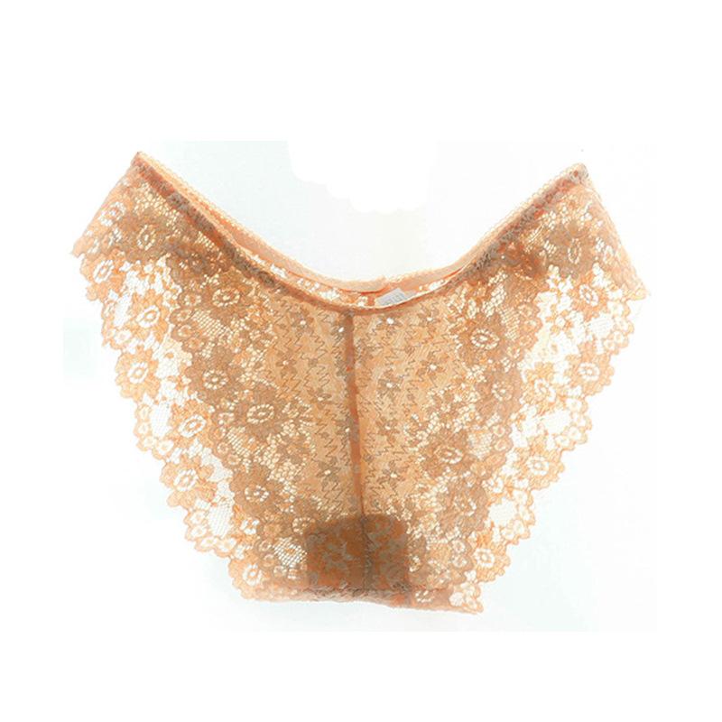 Vintage Lace Panties Soild Color Breathable Underwear Women French Sexy Lace Bow Lingerie Female Mid-waist Thin Mesh Briefs XXL