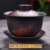 Vintage Purple Pottery Gaiwan Pot Bearing Chinese Handmade Tea Bowl Teacup Beauty Tea Infuser Household Travel Personal Teaware