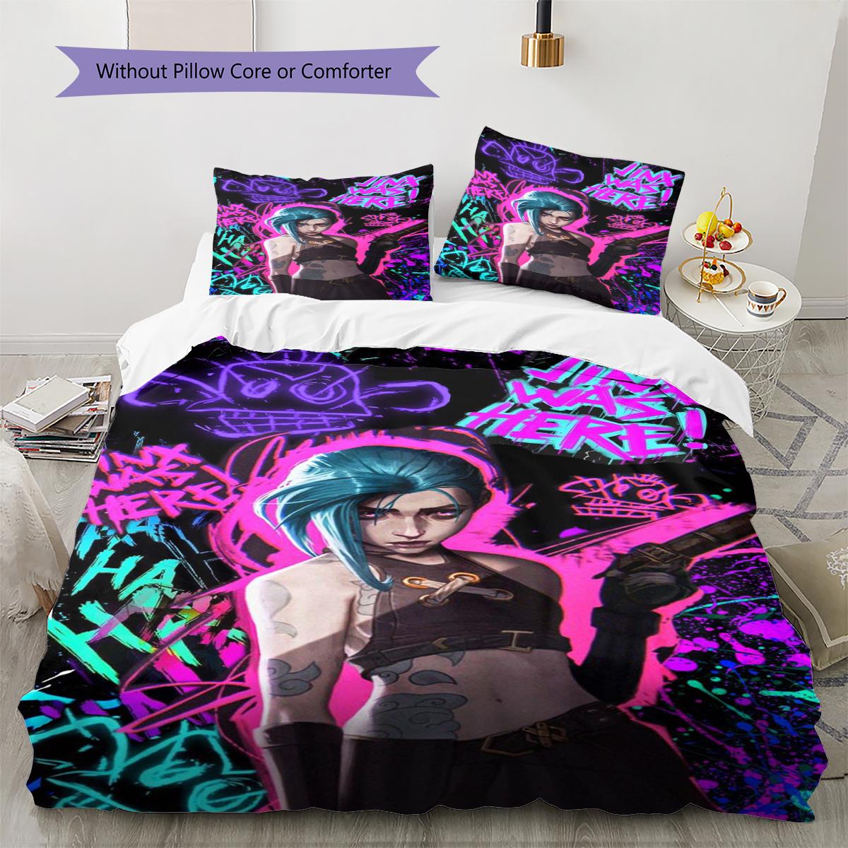 

Jinx Pattern Bedding Quilt Set Quilt Cover Pillowcase Home Decoration Gift (1 * duvet cover + 2 * pillowcase, without core) 135x200cm