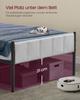 VASAGLE Single Bed Frame 90x200 Cm with Upholstered Headboard, Steel Bed Frame, Supports Up To 250 Kg, Easy Assembly, Dove Grey RMB972G01