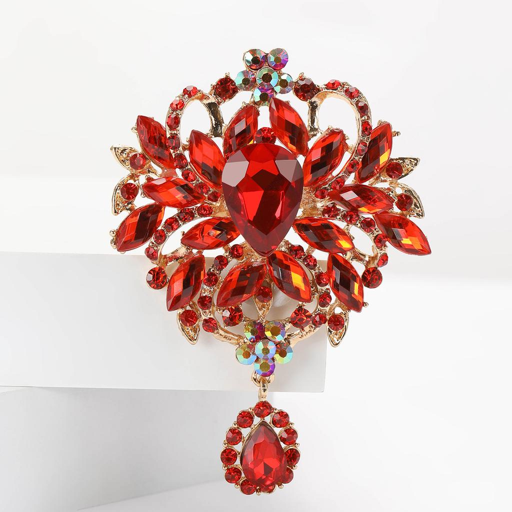 Hänge av kristallglasbrosch för kvinnor unisex strassnålar bankettfest ryggsäck presenter smyckestillbehör