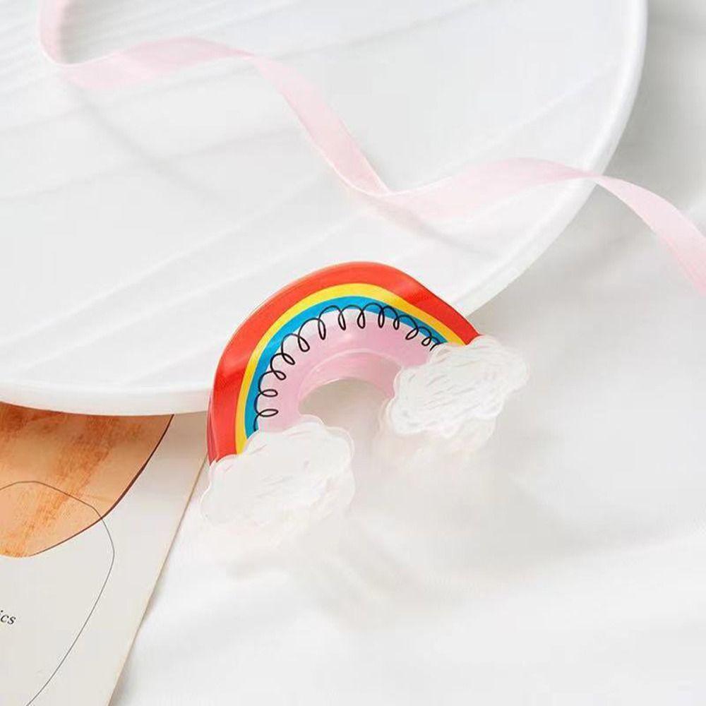 Clip Geometric Half-moon Shape Acrylic Women Hair Clip Cloud Rainbow Hair Claw Printing Hairpins