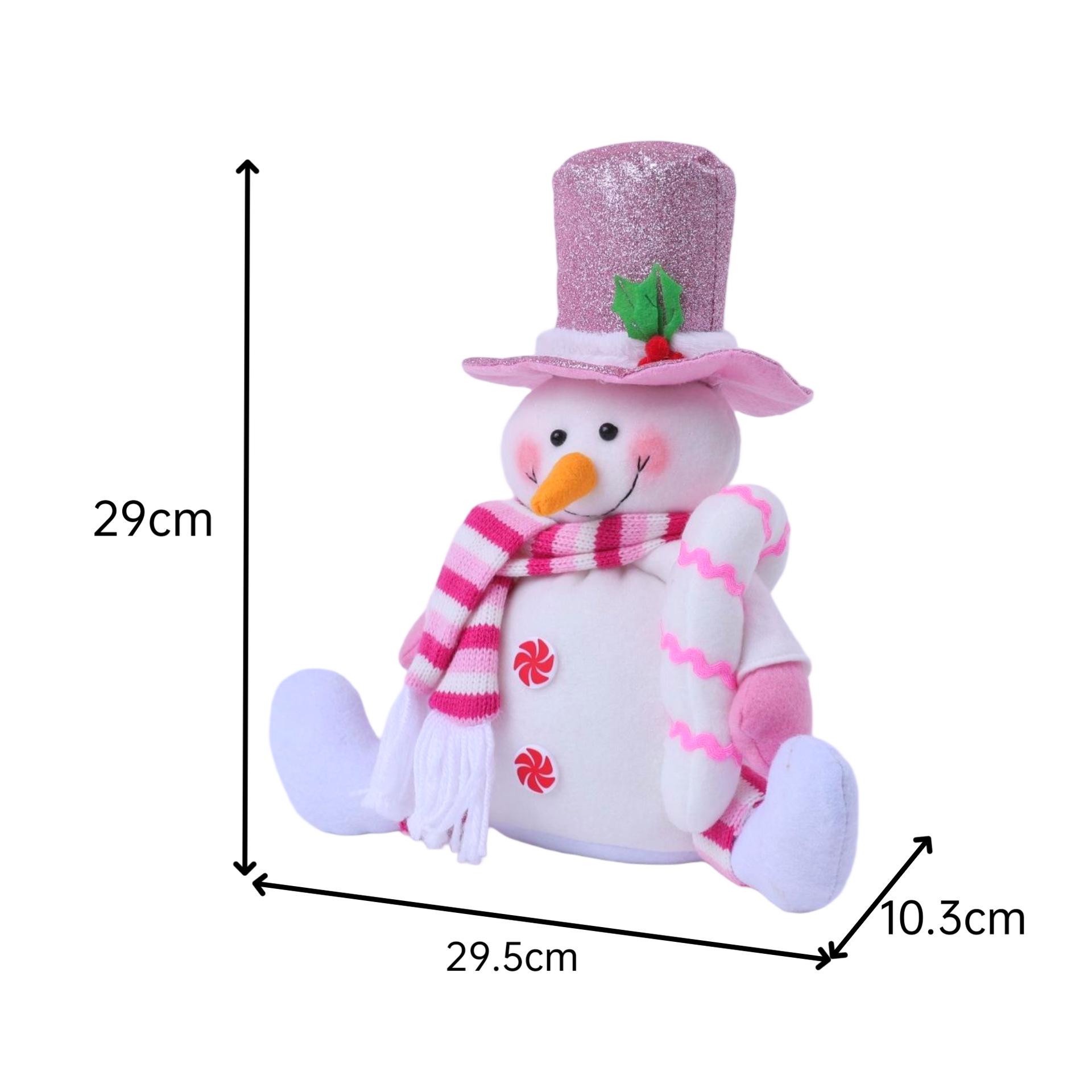 

Sitting Santa & Snowman Cartoon Figurines - Christmas Decorations & Gifts 29cm x 29.5cm x 10.3cm