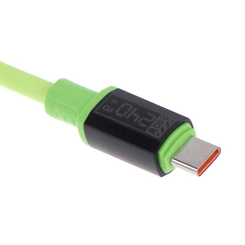 240W Usb C To Type C Fast Charging Cable With Led Power Display Durable Soft Cord For Phones Laptops Tablets Travel Office Use