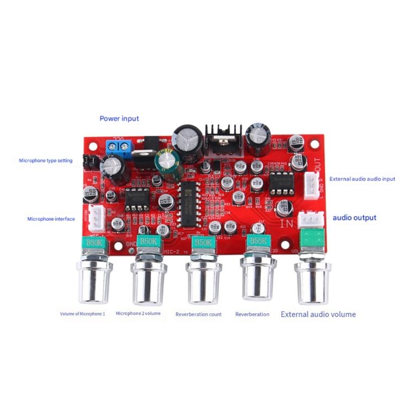 Easy installation DIY Sound Microphone Amplifier Module Reverbs Effect for Home Karaoke Live Streaming and Beginner Projects