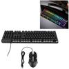 Gaming Keyboard And, 104 Keys LED Backlit Ergonomic Earpiece Microphone Mouse Combo Waterproof Quick Response KeyboardD500 Black Set