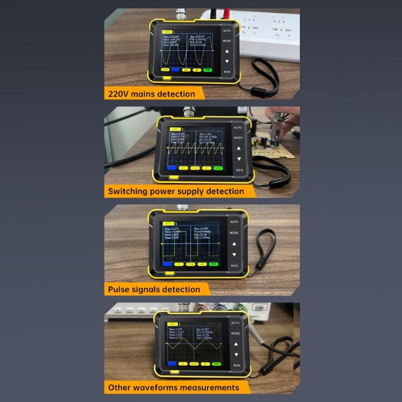 Digital Oscilloscope Mini Oscilloscope DIY 200Khz Bandwidth 2.5MSa/s Sampling Rate Color Display Waveform Generator