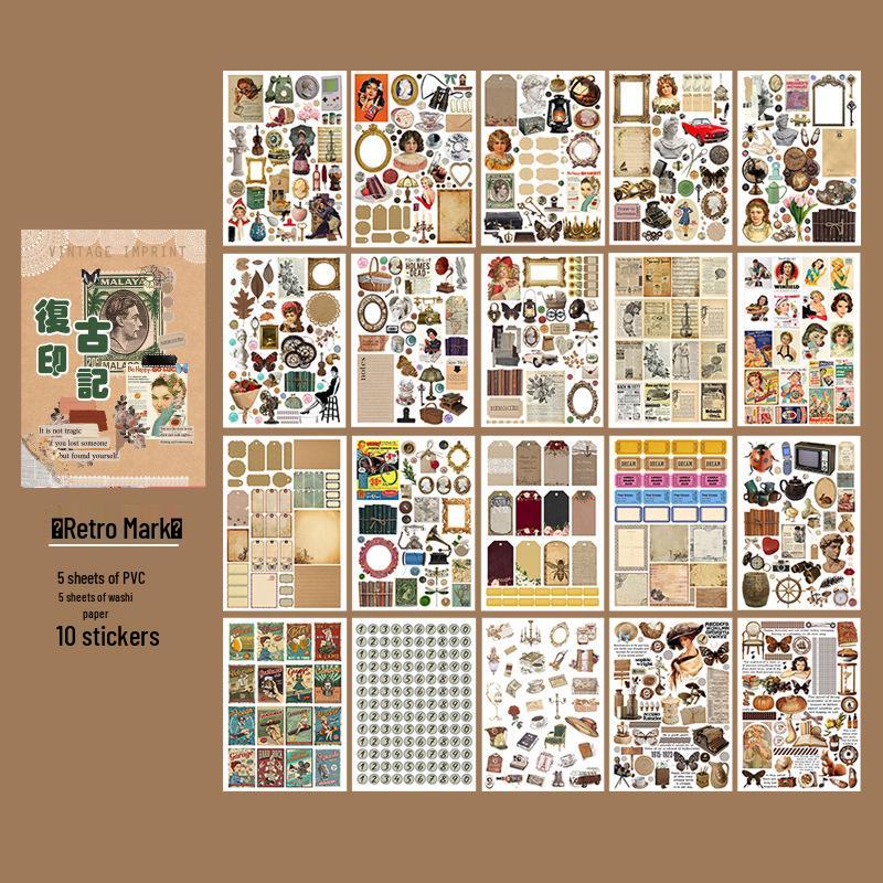 Limited Edition Memory Series Waterproof PVC Sticker Book with Self-Adhesive Paper