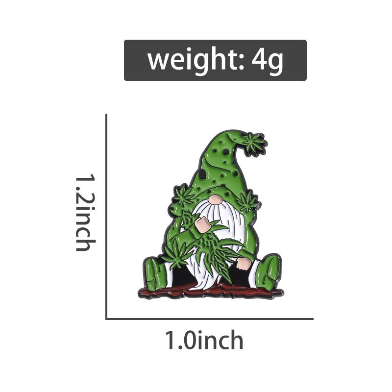 Green Cute Dwarf Enamel Pins Custom Plant Maple Leaf Brooches Lapel Badges Funny Jewelry Gift for Kids Friends