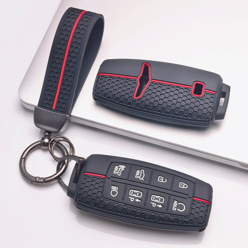 Premium Silicone Car Key Fob Cover For Hyundai I30 K2 K5 For KIA Optima K5 K3 With Keychain Soft Silicone Car Interior Accessories