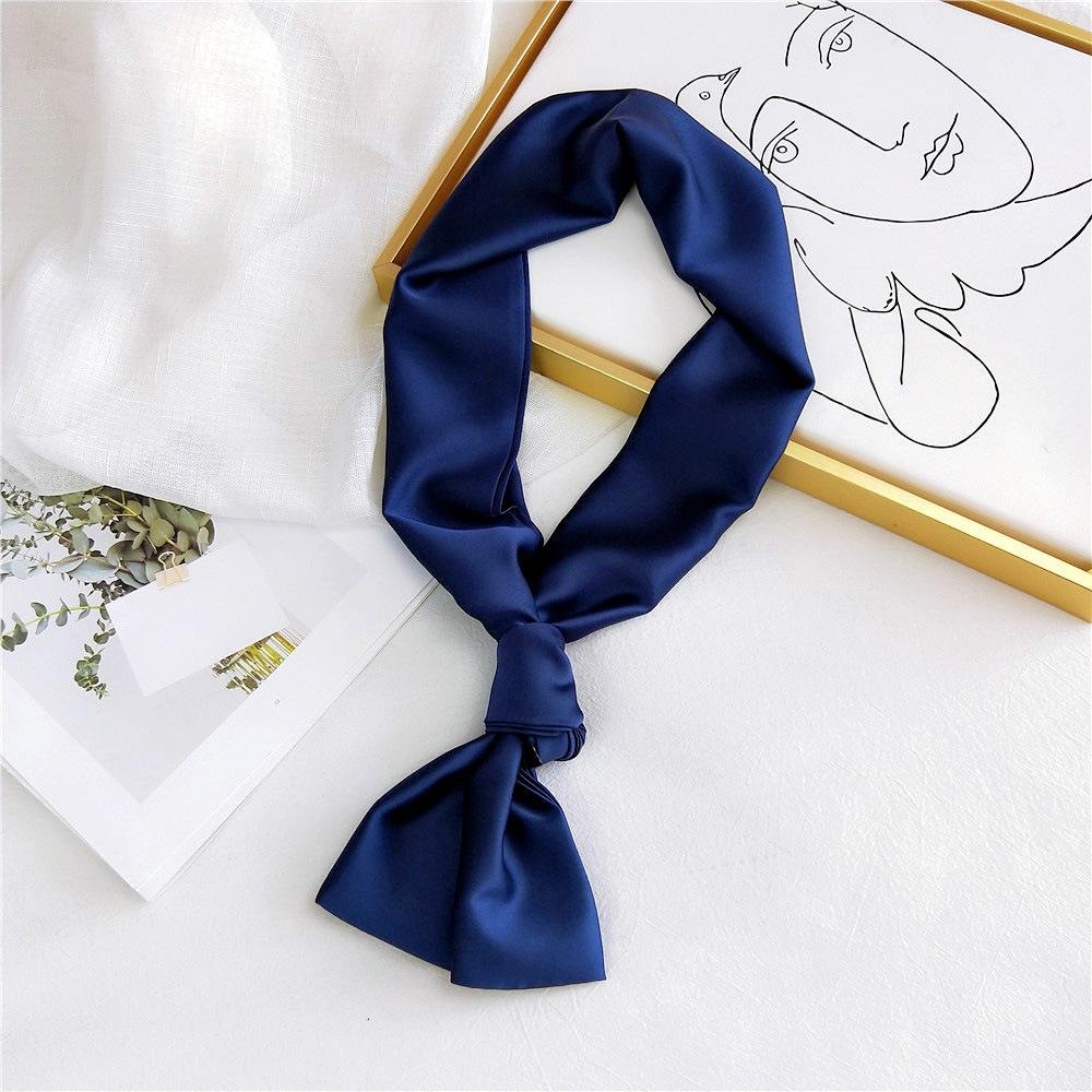 

Новый однотонный шарф для женщин на весну и осень, универсальный ремешок на запястье, повязка на голову, модное украшение, защита шеи для студентов, небольшой шарф 14*145cm