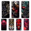 Transparent Phone Case for Redmi 13C 12C 10C Note 13 12 11 11T K40 Gaming Plus Pro 4G 5G Soft TPU Shell Japan Samurai Oni Mask